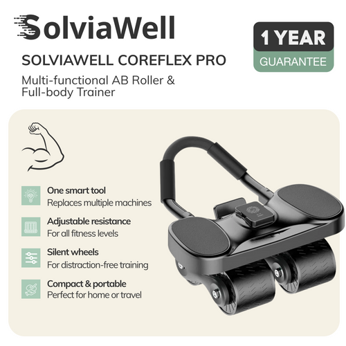 SOLVIAWELL™ COREFLEX PRO – MULTI-FUNCTIONAL AB ROLLER & FULL-BODY TRAINER