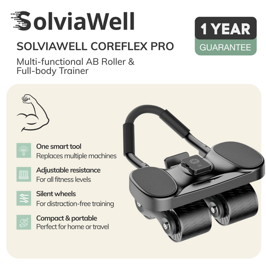 SOLVIAWELL™ COREFLEX PRO – MULTI-FUNCTIONAL AB ROLLER & FULL-BODY TRAINER